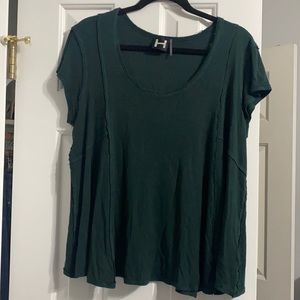 Emerald green distressed tee